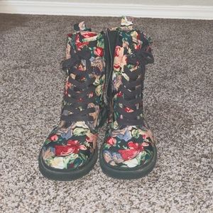 Floral Combat Boots